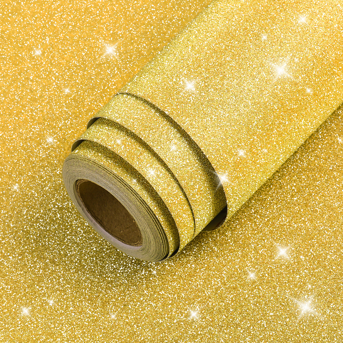 LaCheery 12x160 Gold Glitter Wallpaper Stick and Peel Gold Contact P